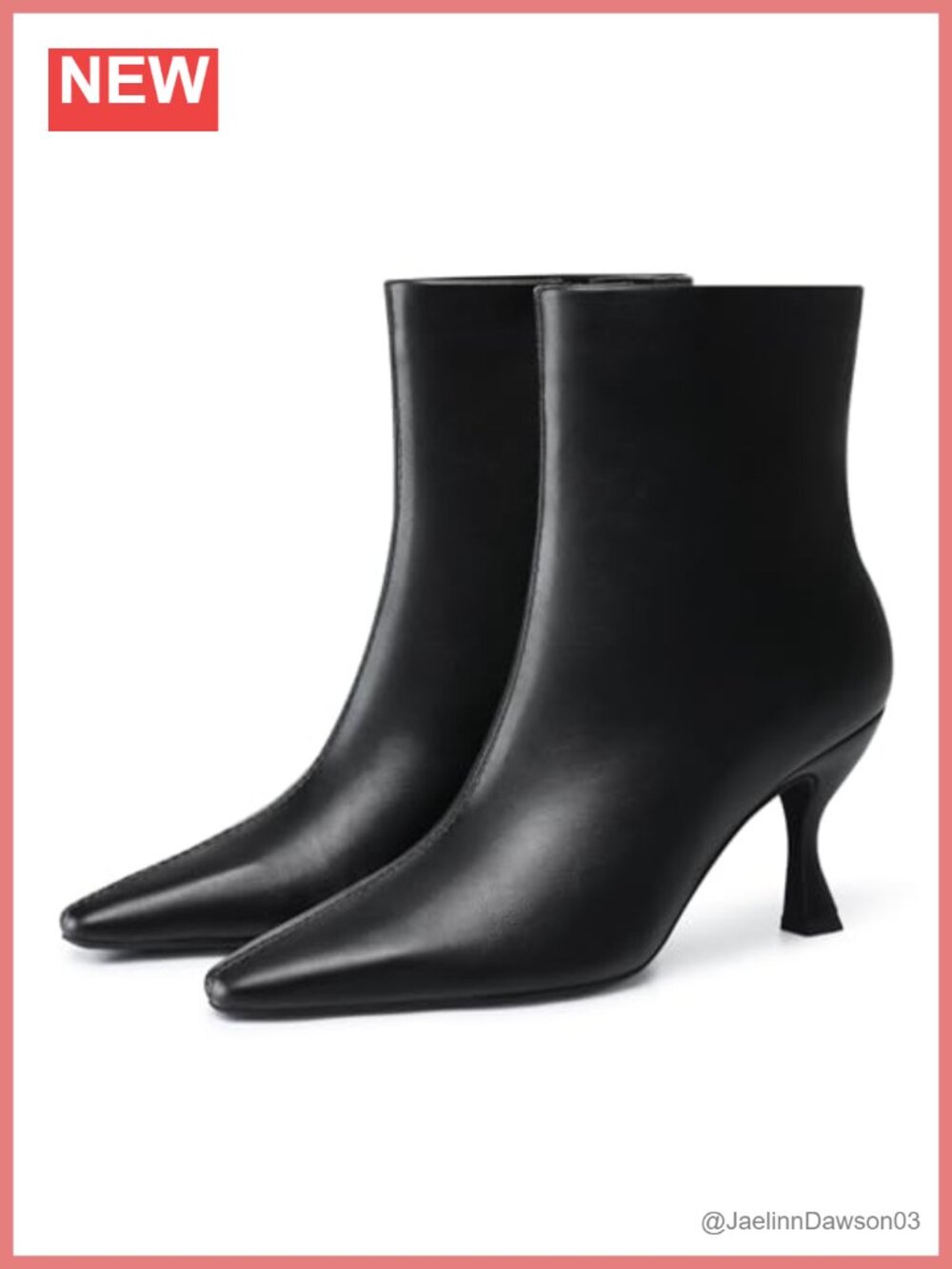 Women's Kitten Ankle Boots 3.5" Comfortable Pointed Toe